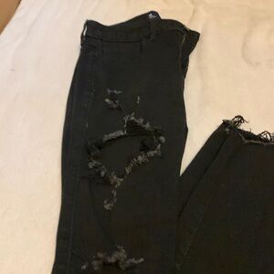 Hollister black jeans ripped